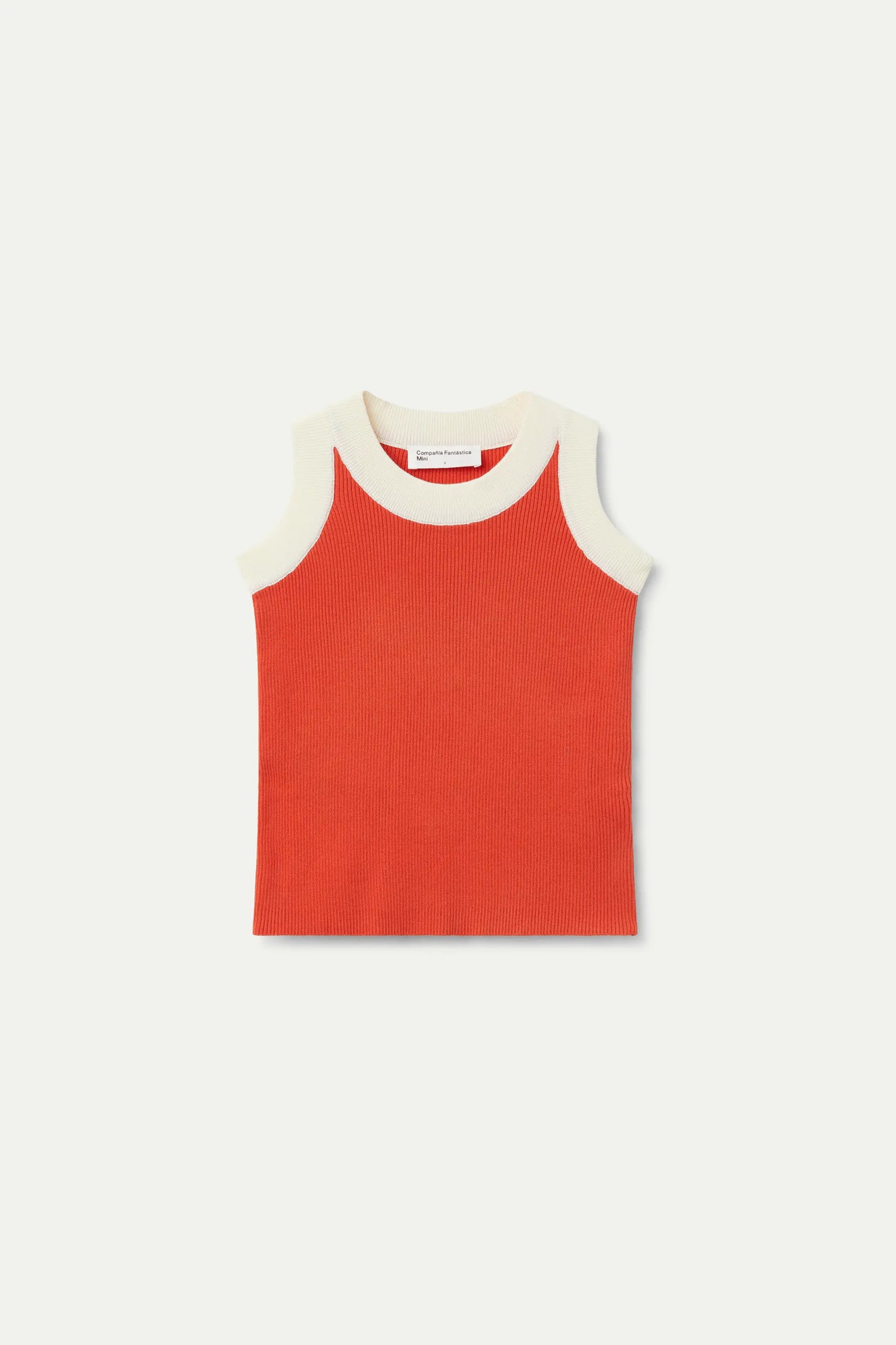 Top da bambina con spalline bicolore arancione