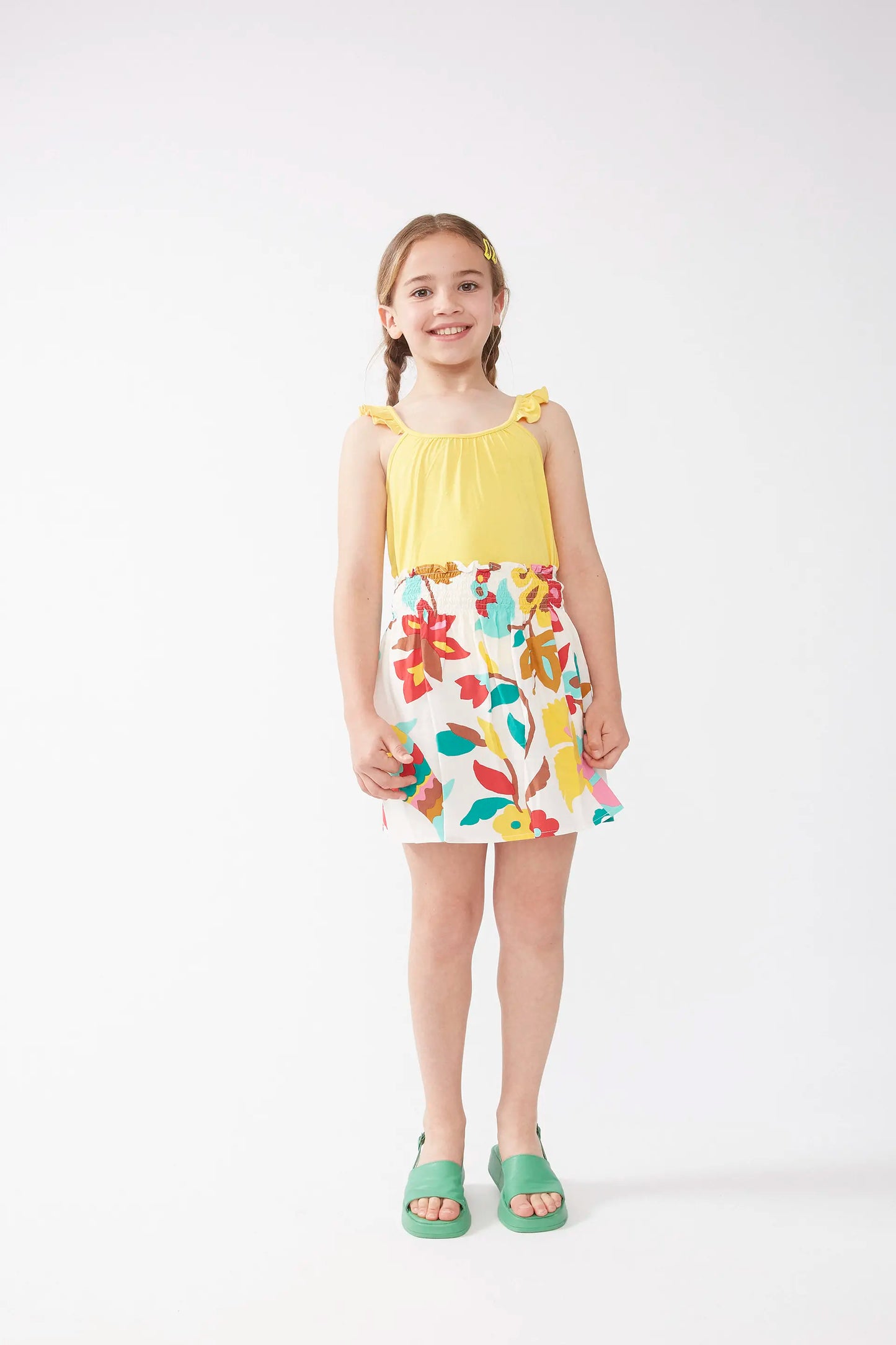 Falda corta de niña estampado Nenufar