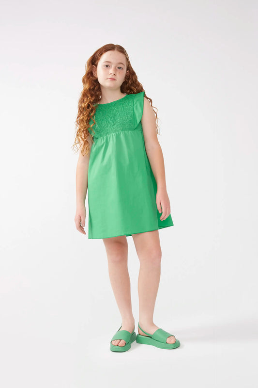Vestido corto de niña verde