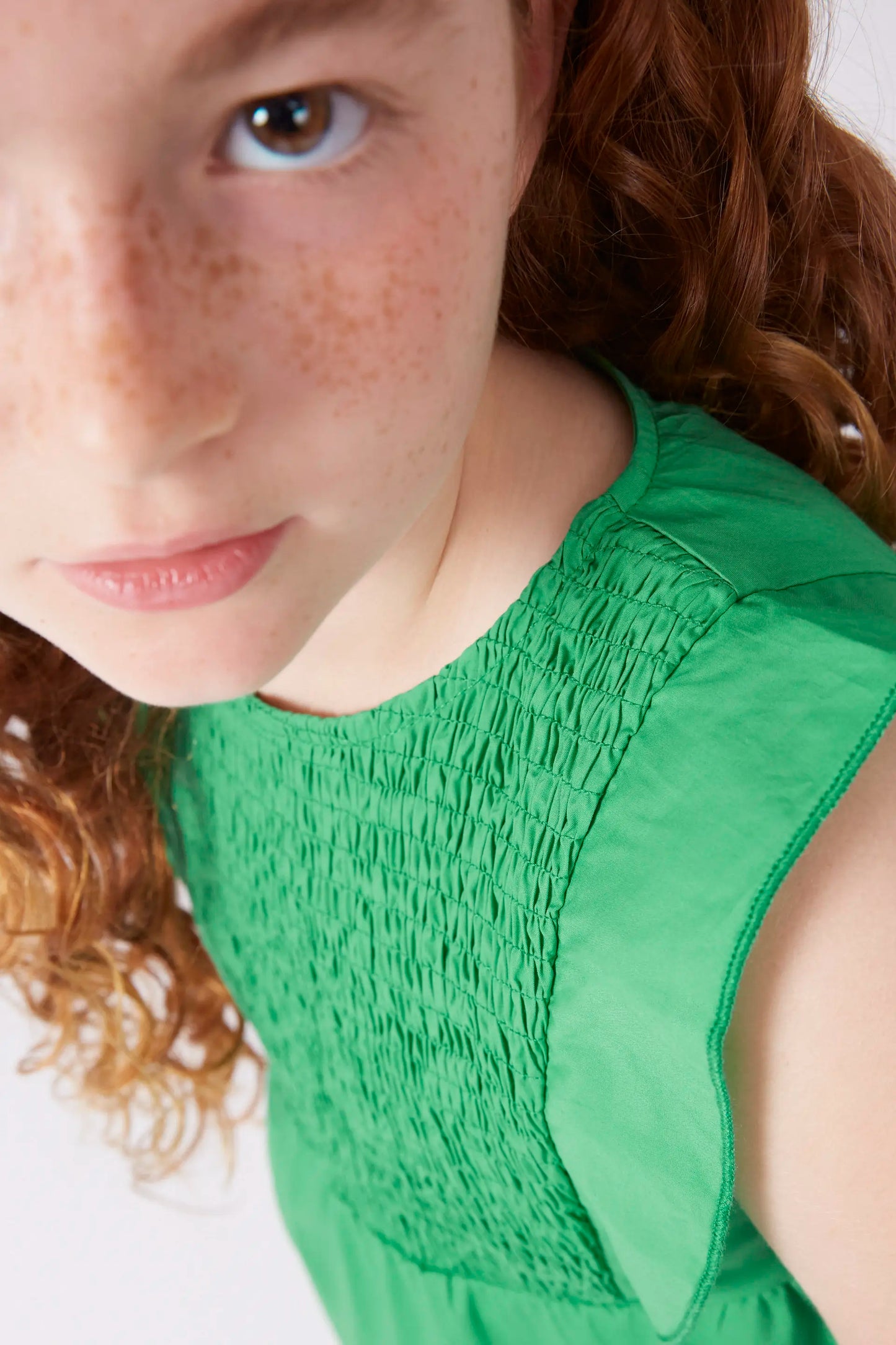 Abito corto verde da bambina