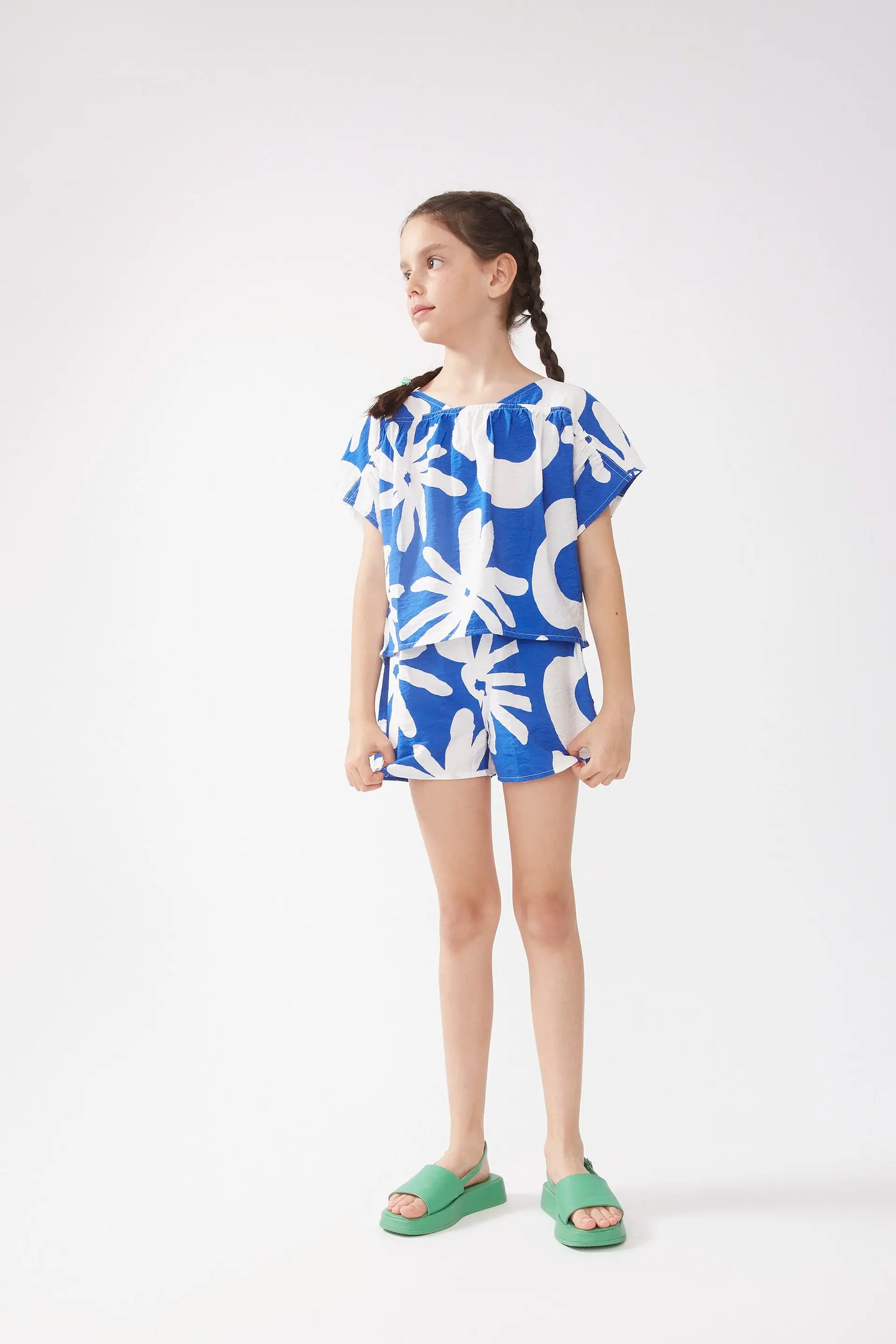 Bluet Blue printed girl's shorts
