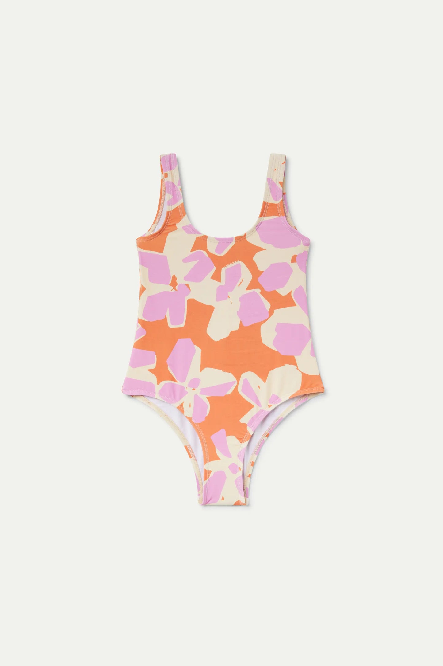 Rubra Orange printed girl's swimsuit