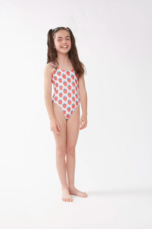 Bañador de niña estampado Strawberry Beach