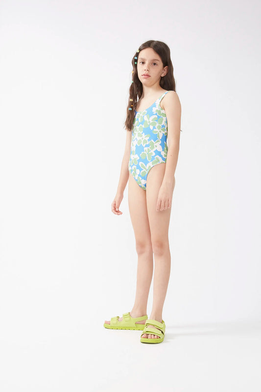 Bañador de niña estampado Aquatic Blue