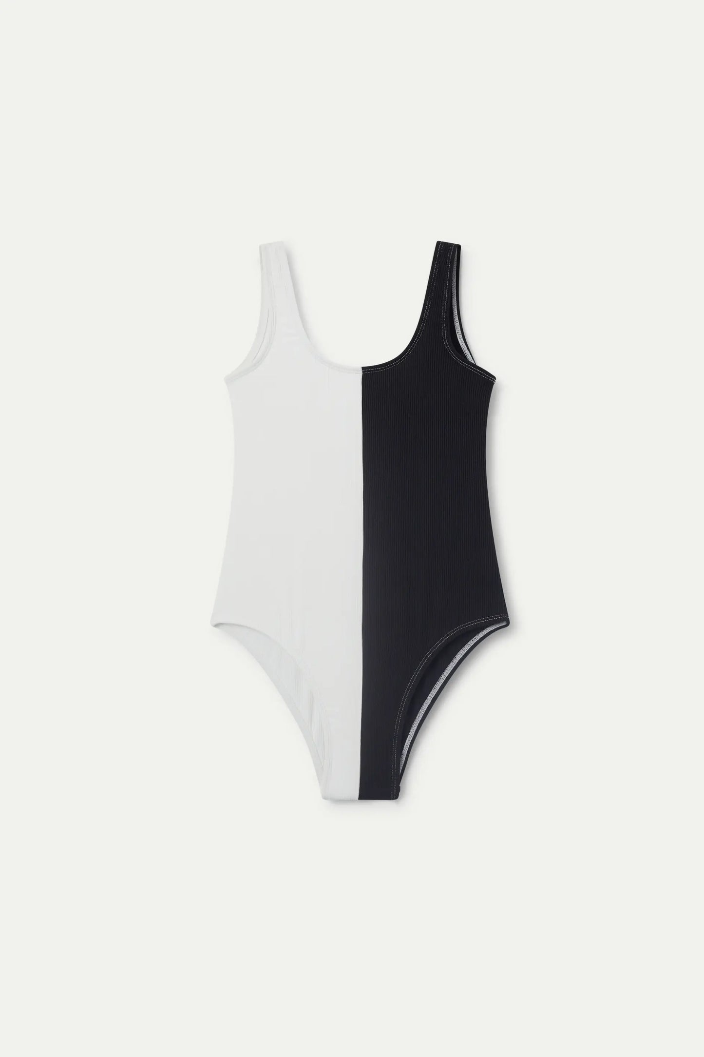 Black two-tone girl's swimsuit