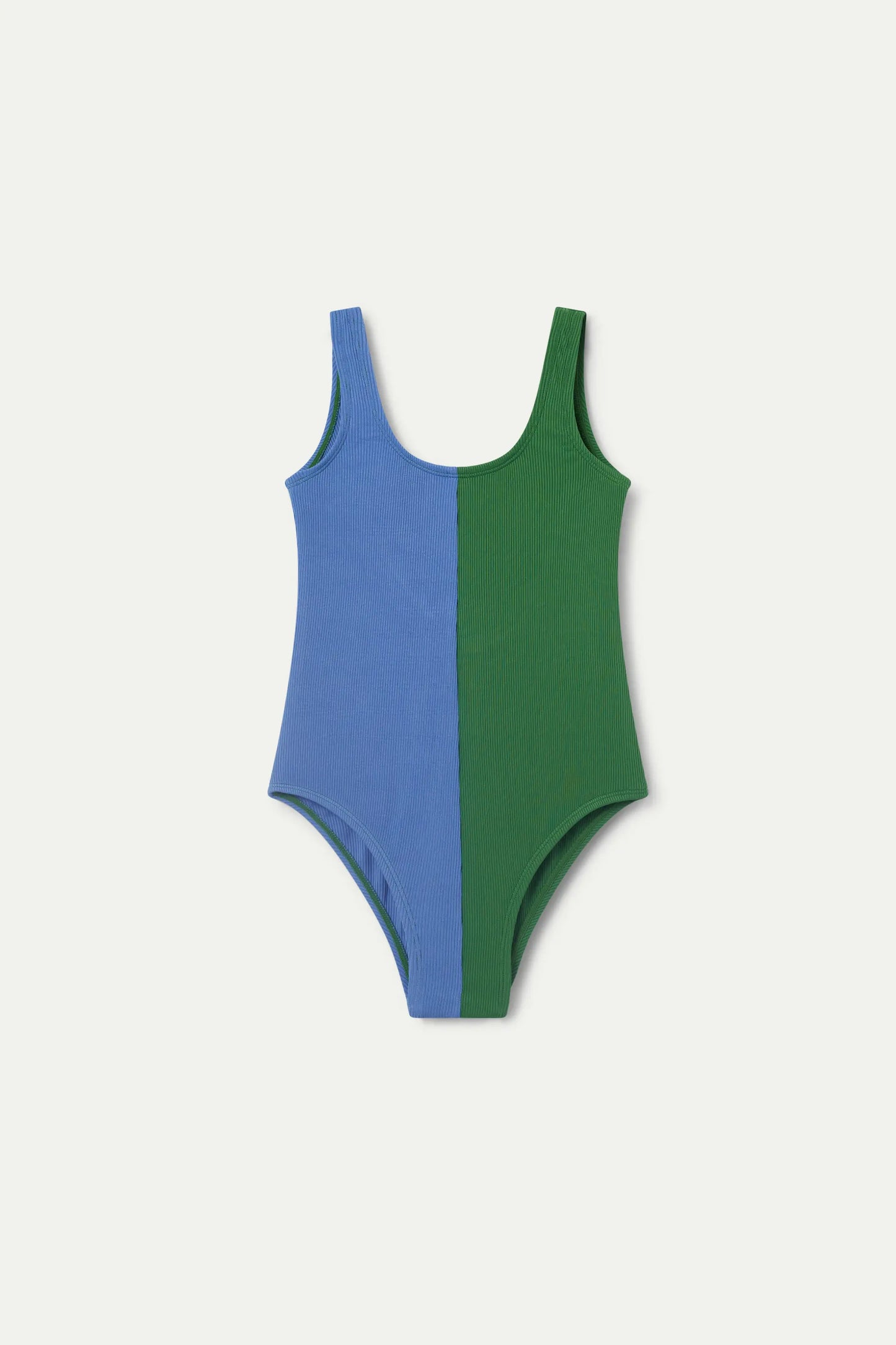 Bañador de niña bicolor verde