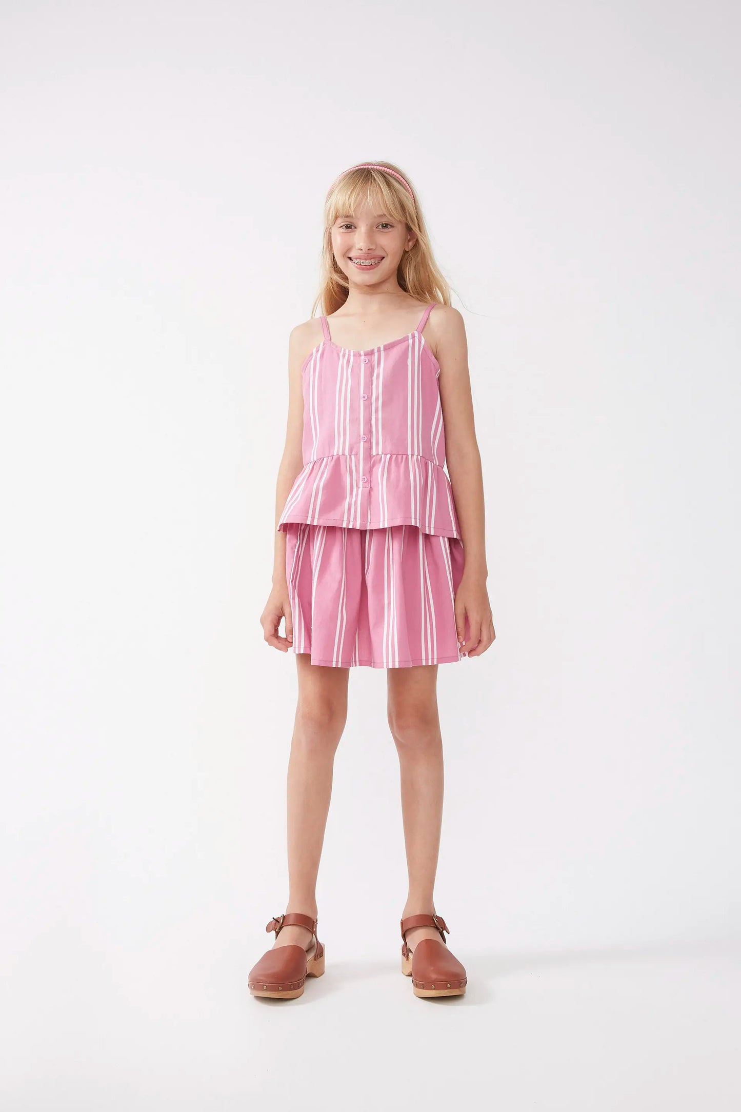 Top de niña rayas rosa