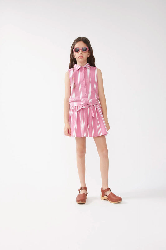 Camisa de niña rayas rosa