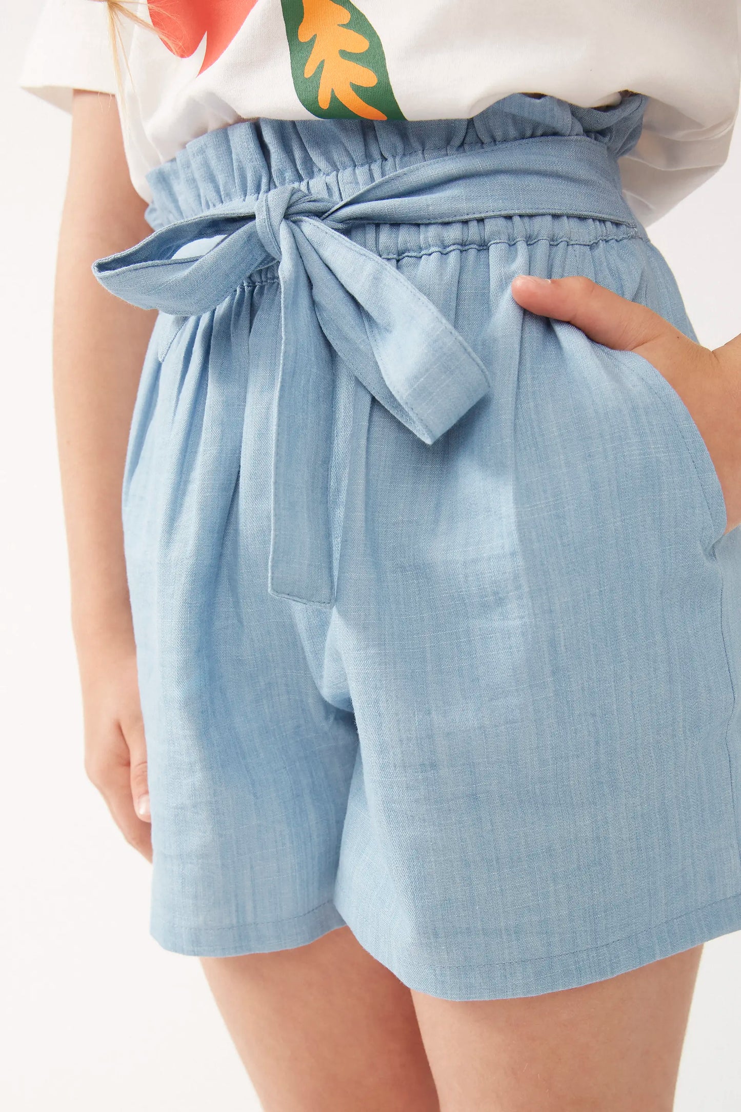 Shorts de niña efecto denim