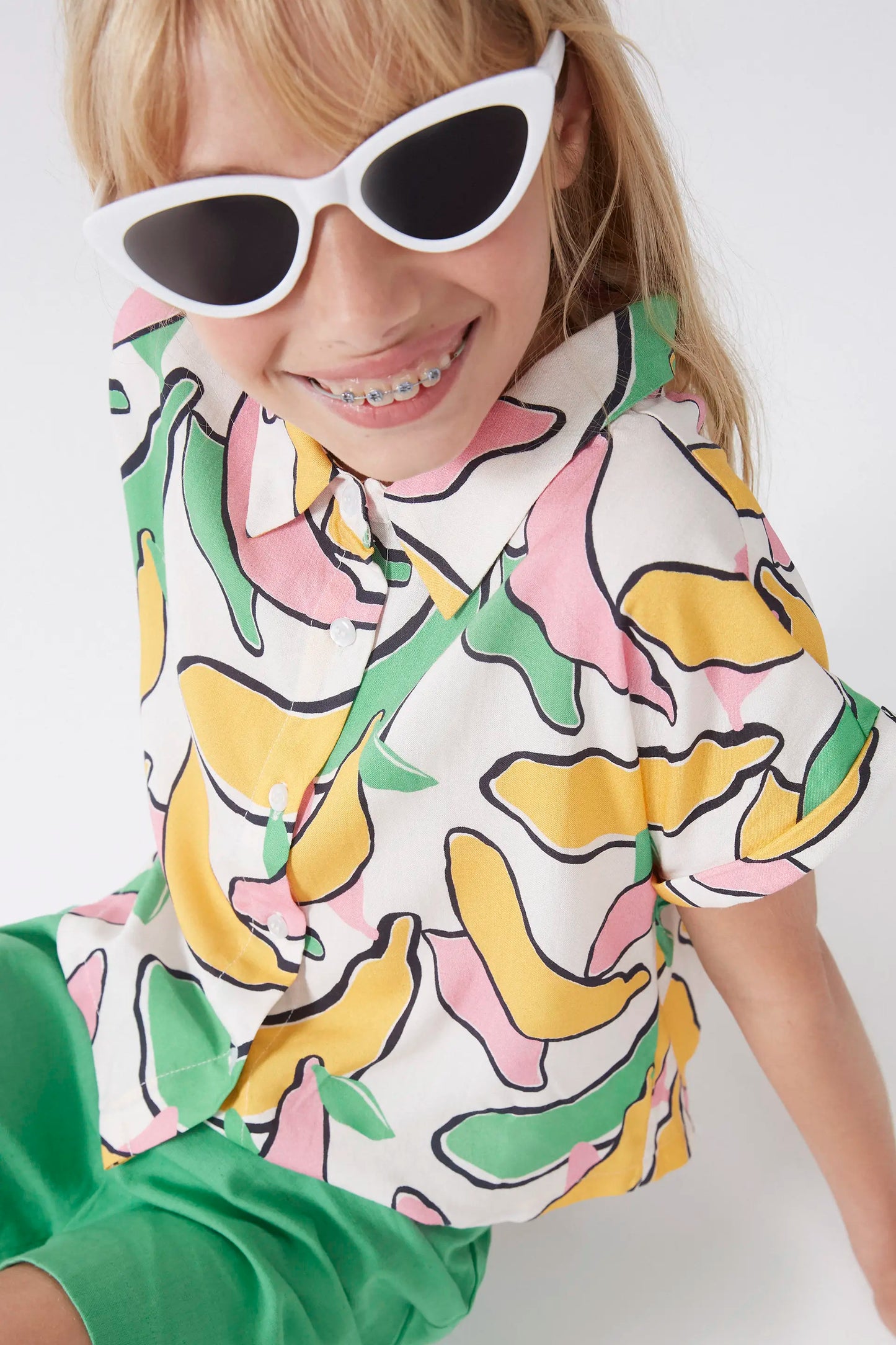 Banana print girl's shirt