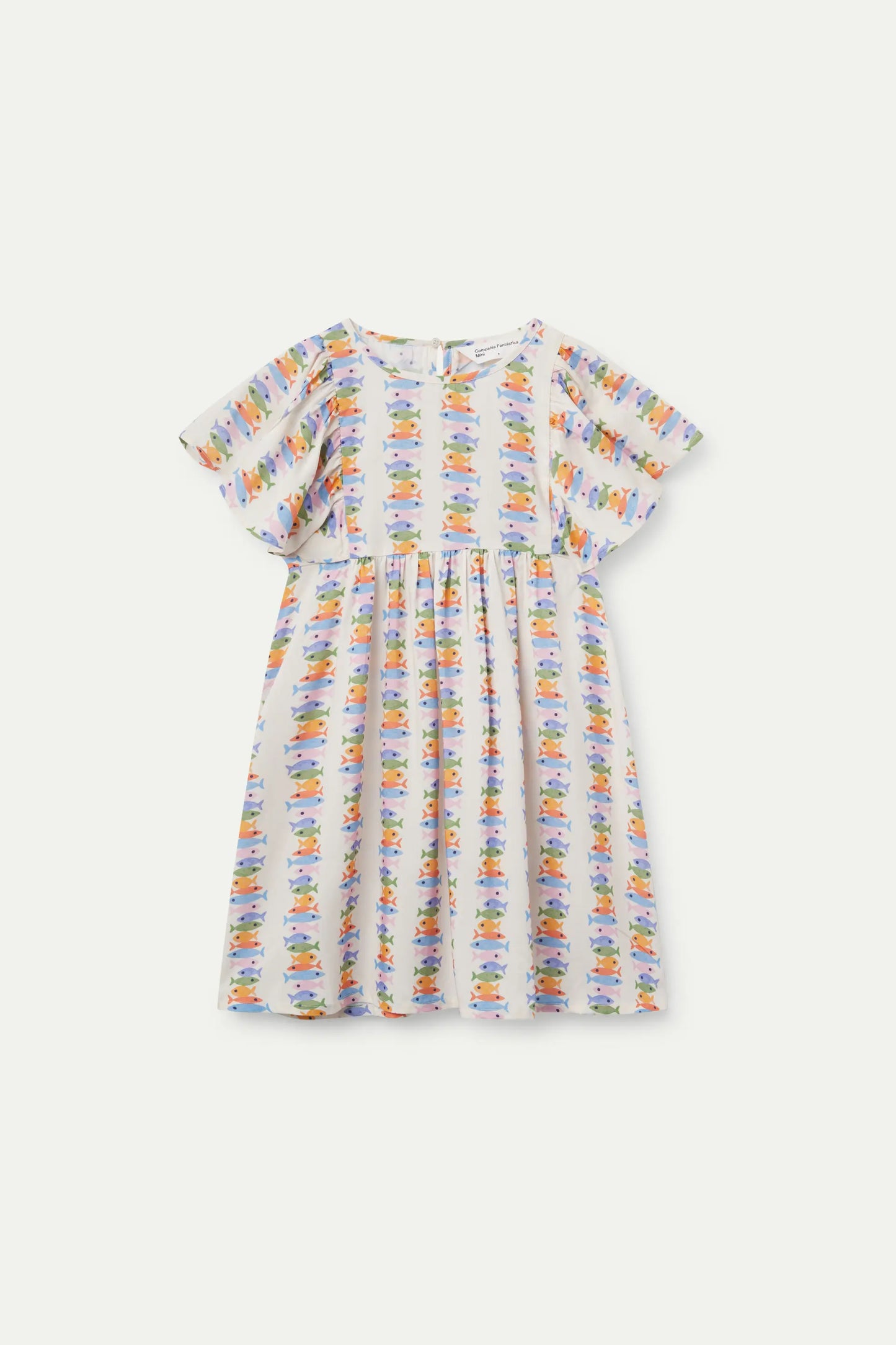 Vestido corto de niña rayón LENZING™ ECOVERO™ con estampado Marina