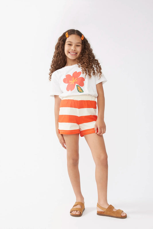 Pantaloncini a righe arancioni per bambine