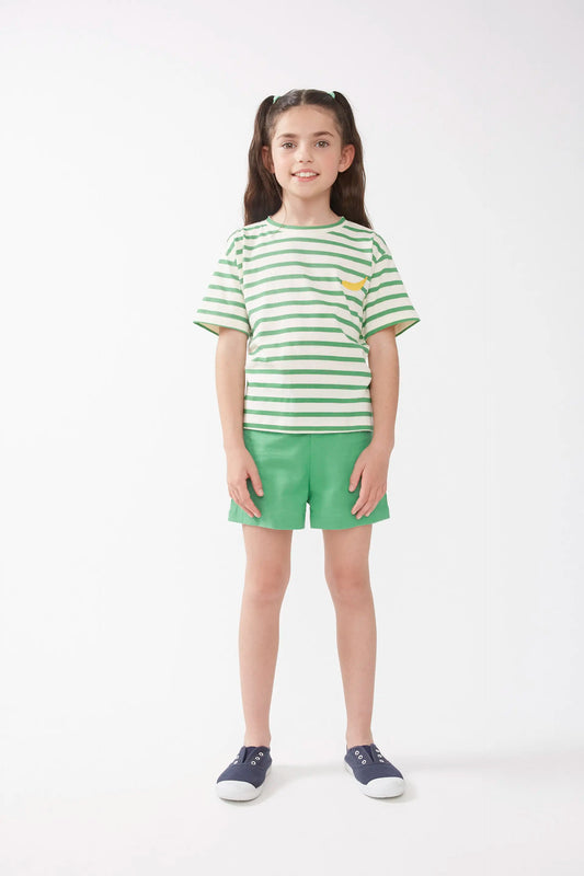 Camiseta unisex estampado rayas verdes