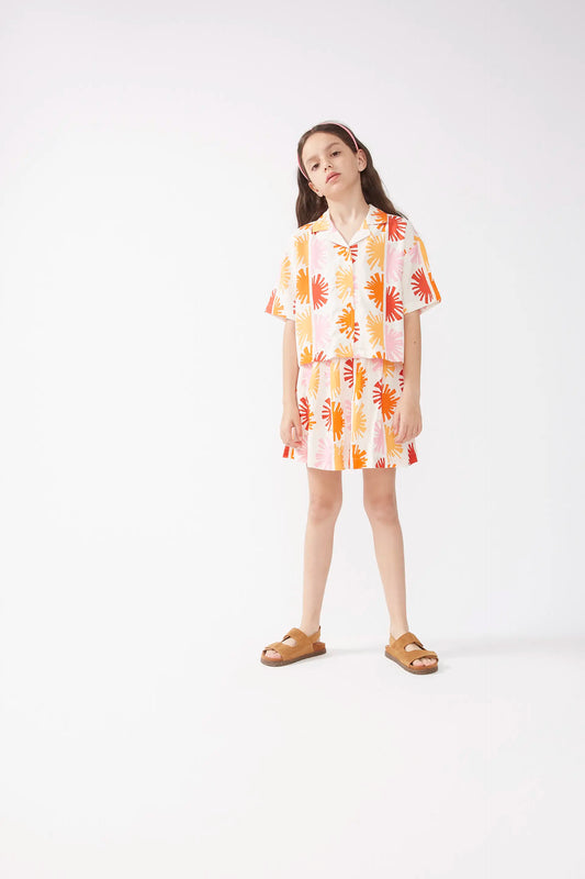 Falda corta de niña estampado Solei