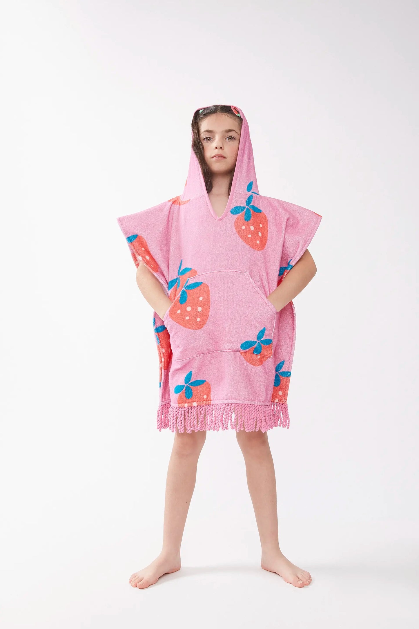 Strawberry Beach Printed Unisex Poncho