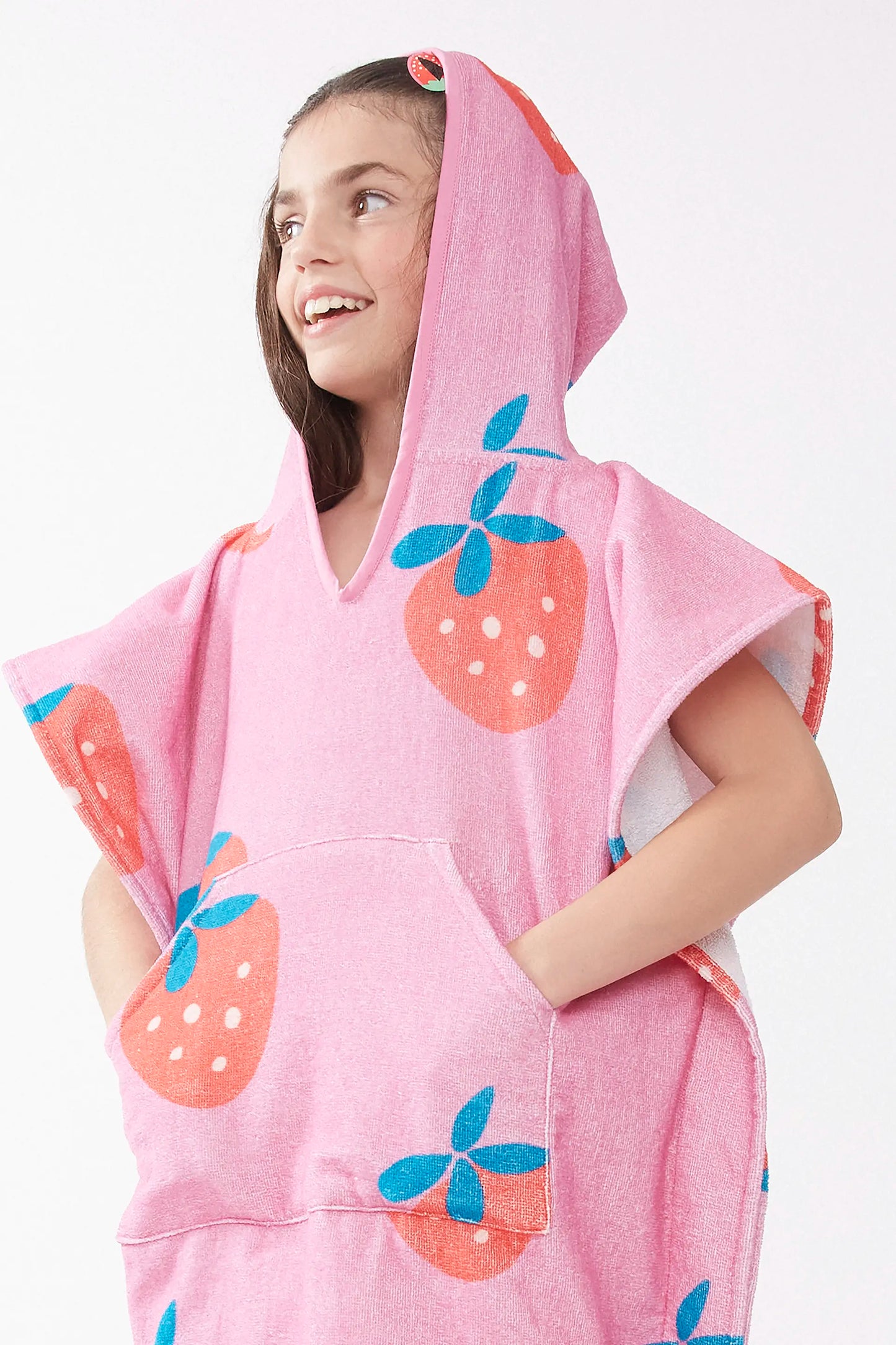 Strawberry Beach Printed Unisex Poncho