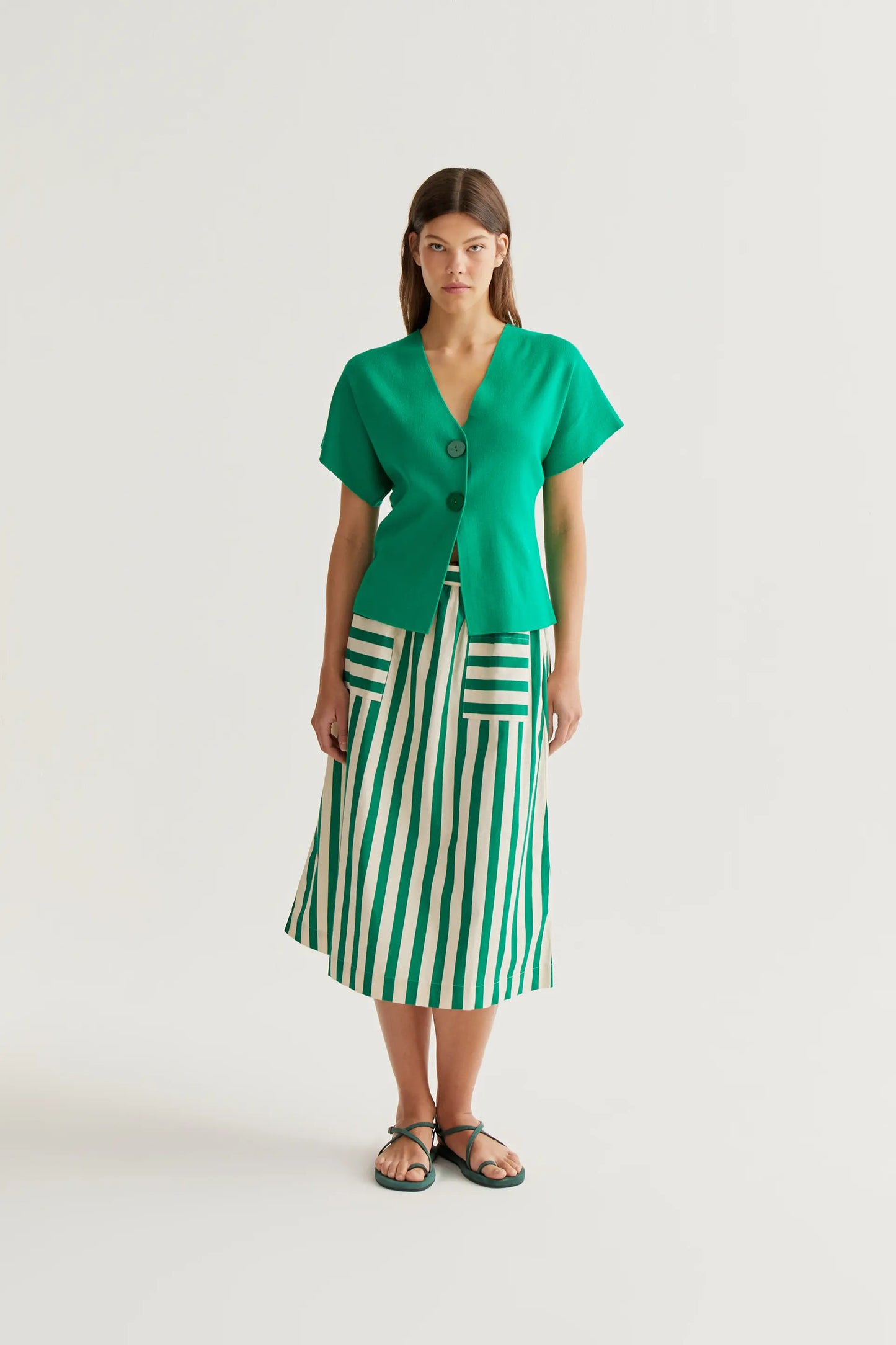 Cárdigan punto verde