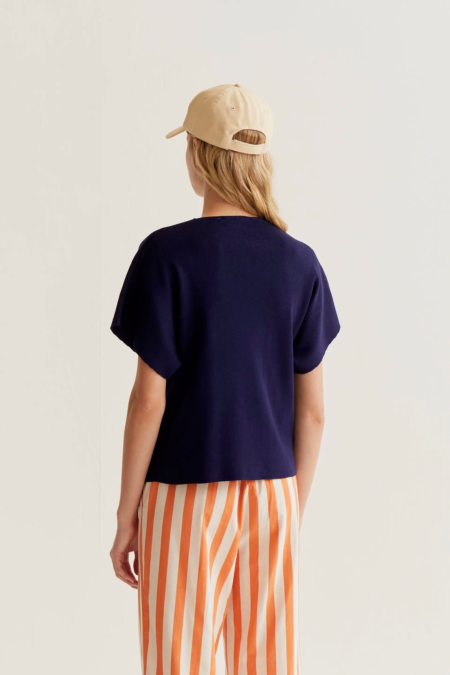 Navy blue knit cardigan