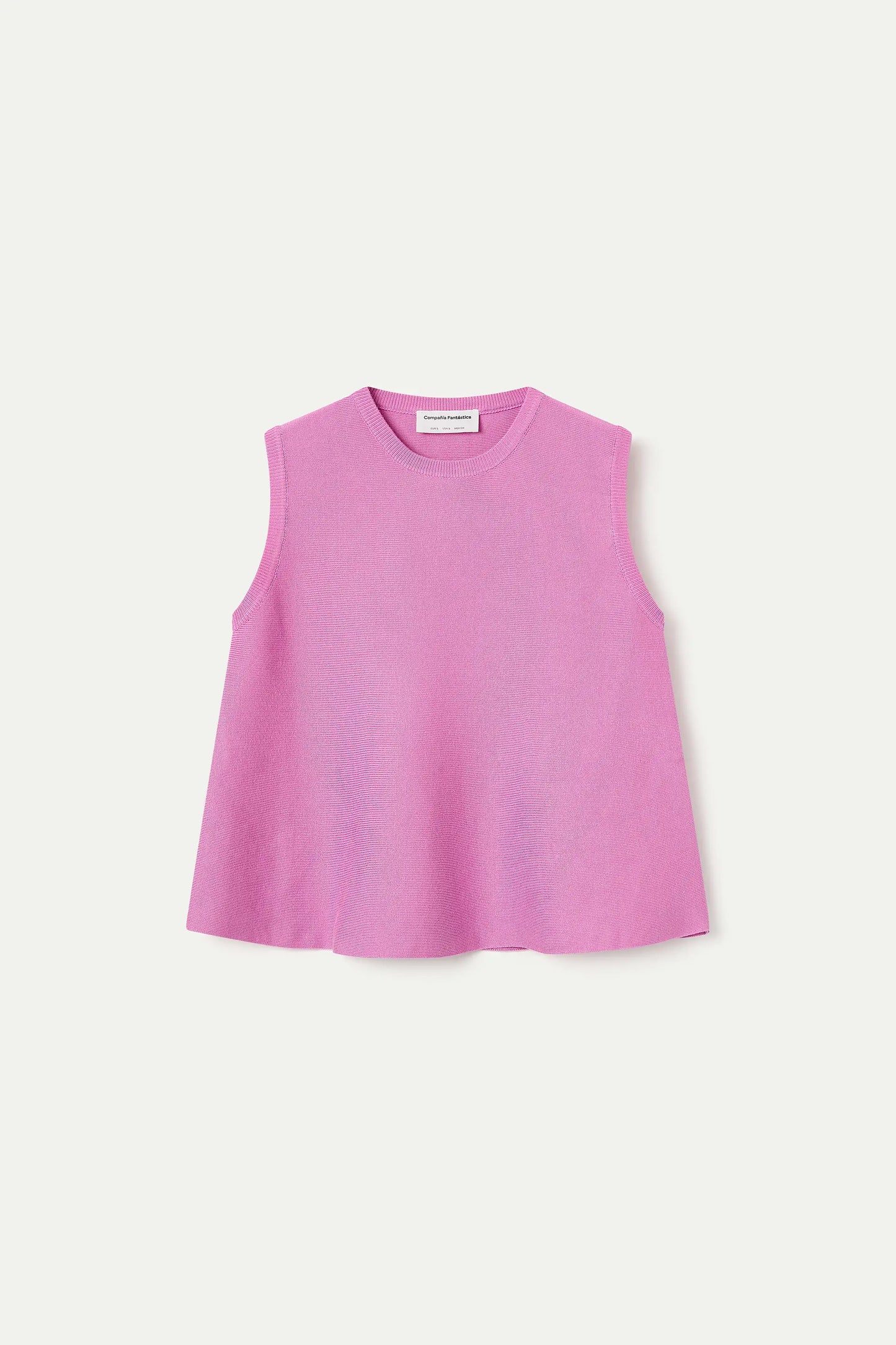 Top básico de punto rosado