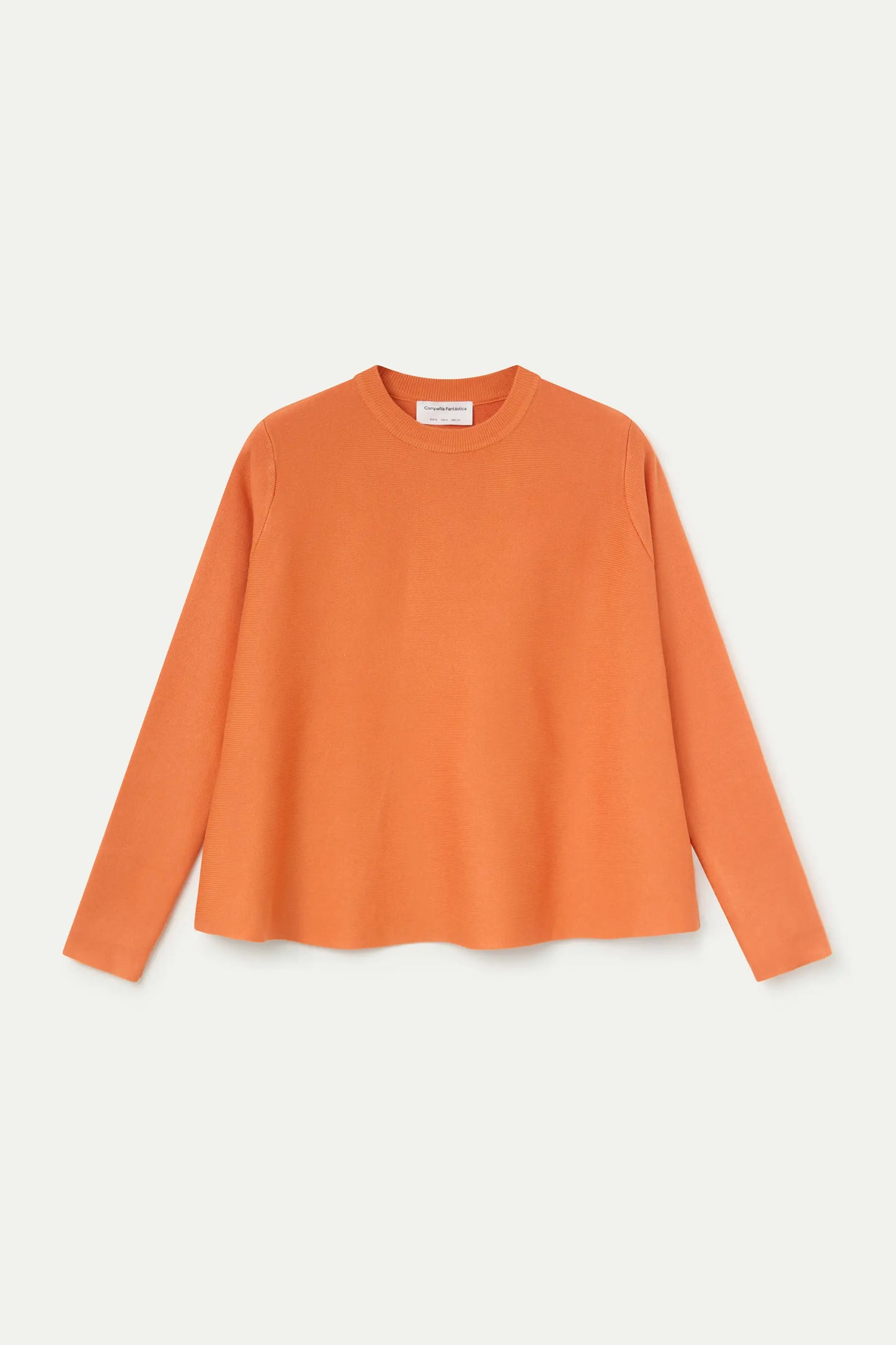 Orange long-sleeved knit sweater