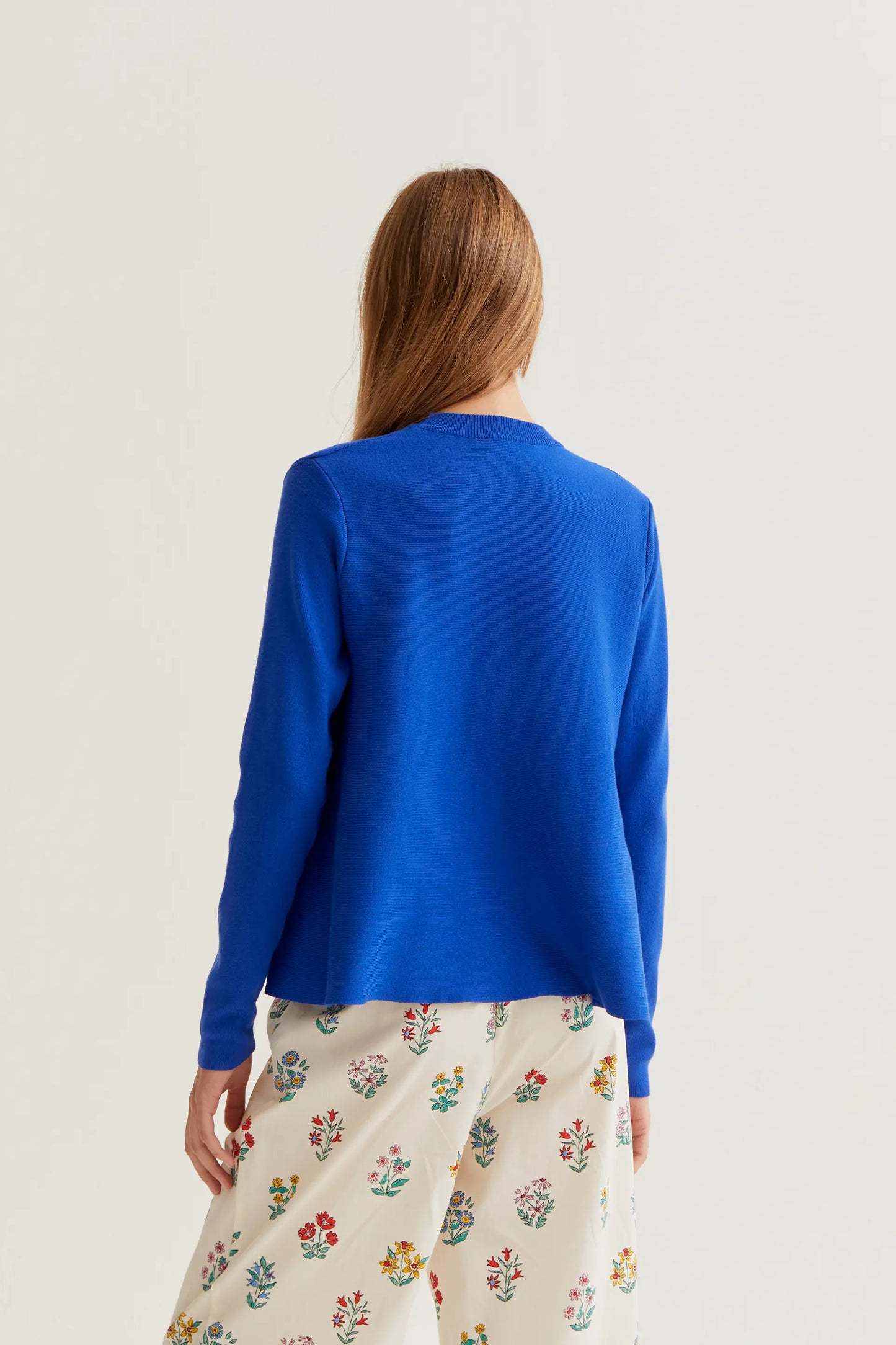 Jersey punto manga larga azul