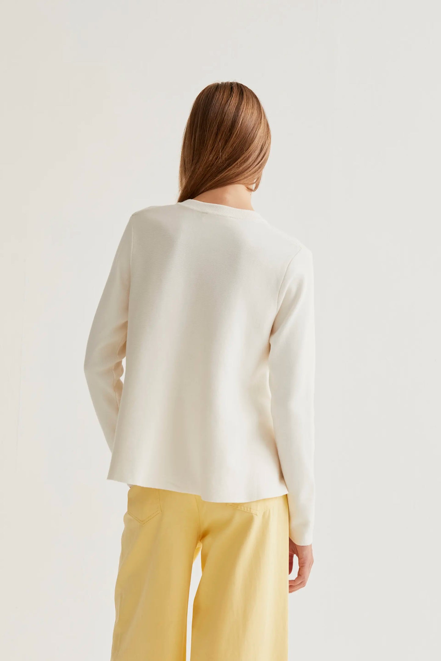 Multicolored button-down knit cardigan