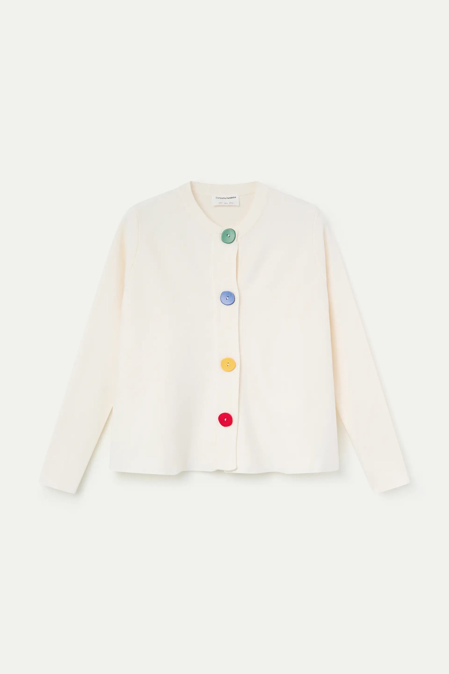 Multicolored button-down knit cardigan