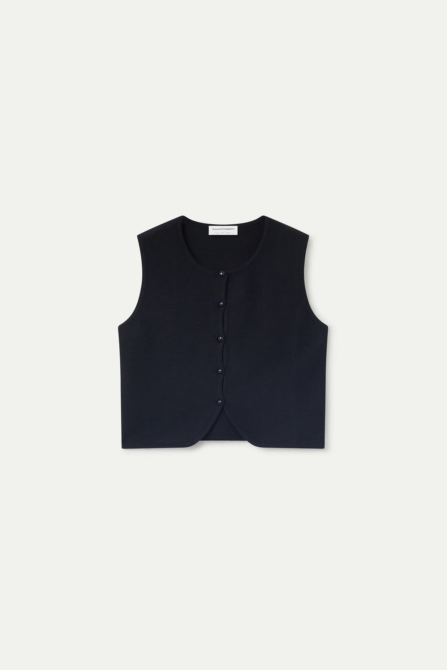 Top chaleco punto negro