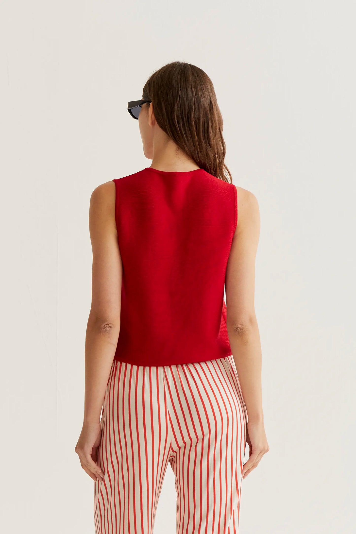 Red knit vest top
