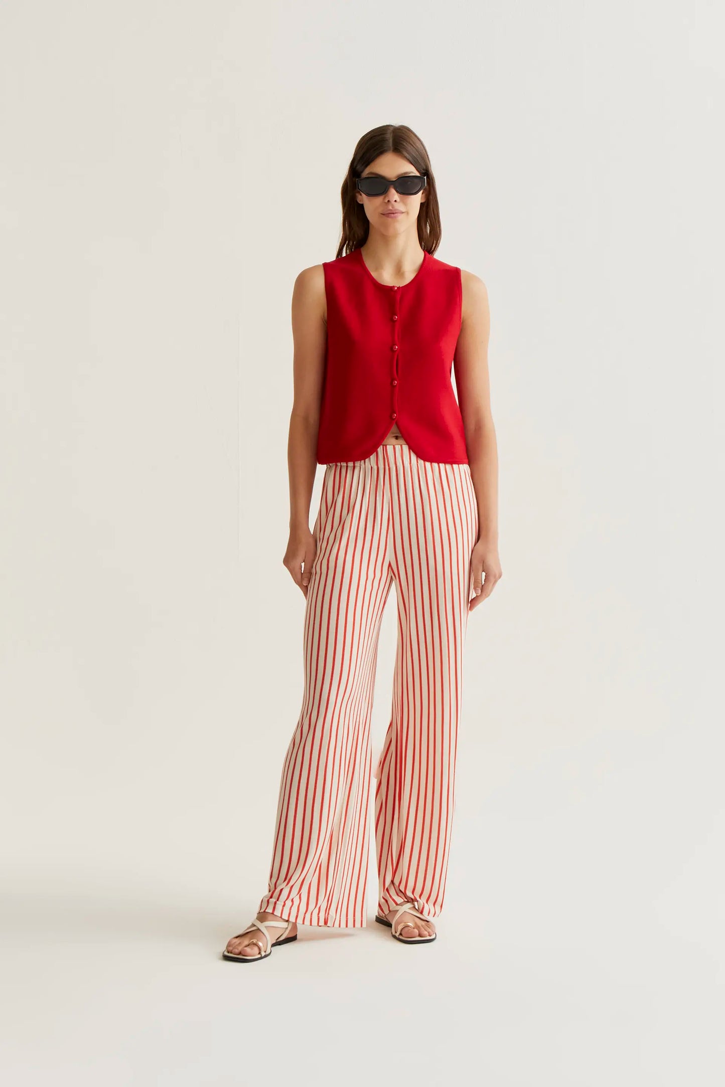 Red knit vest top