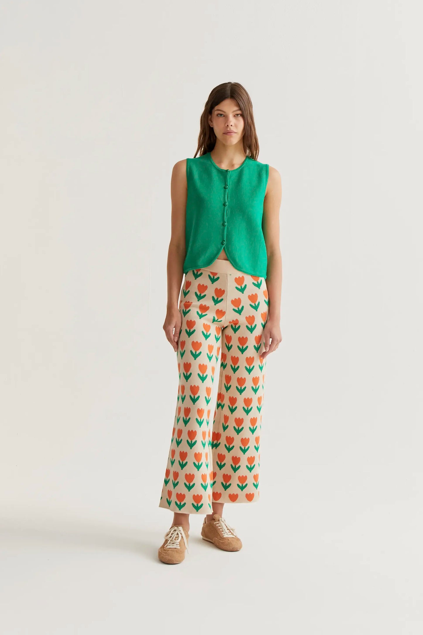 Top chaleco punto verde