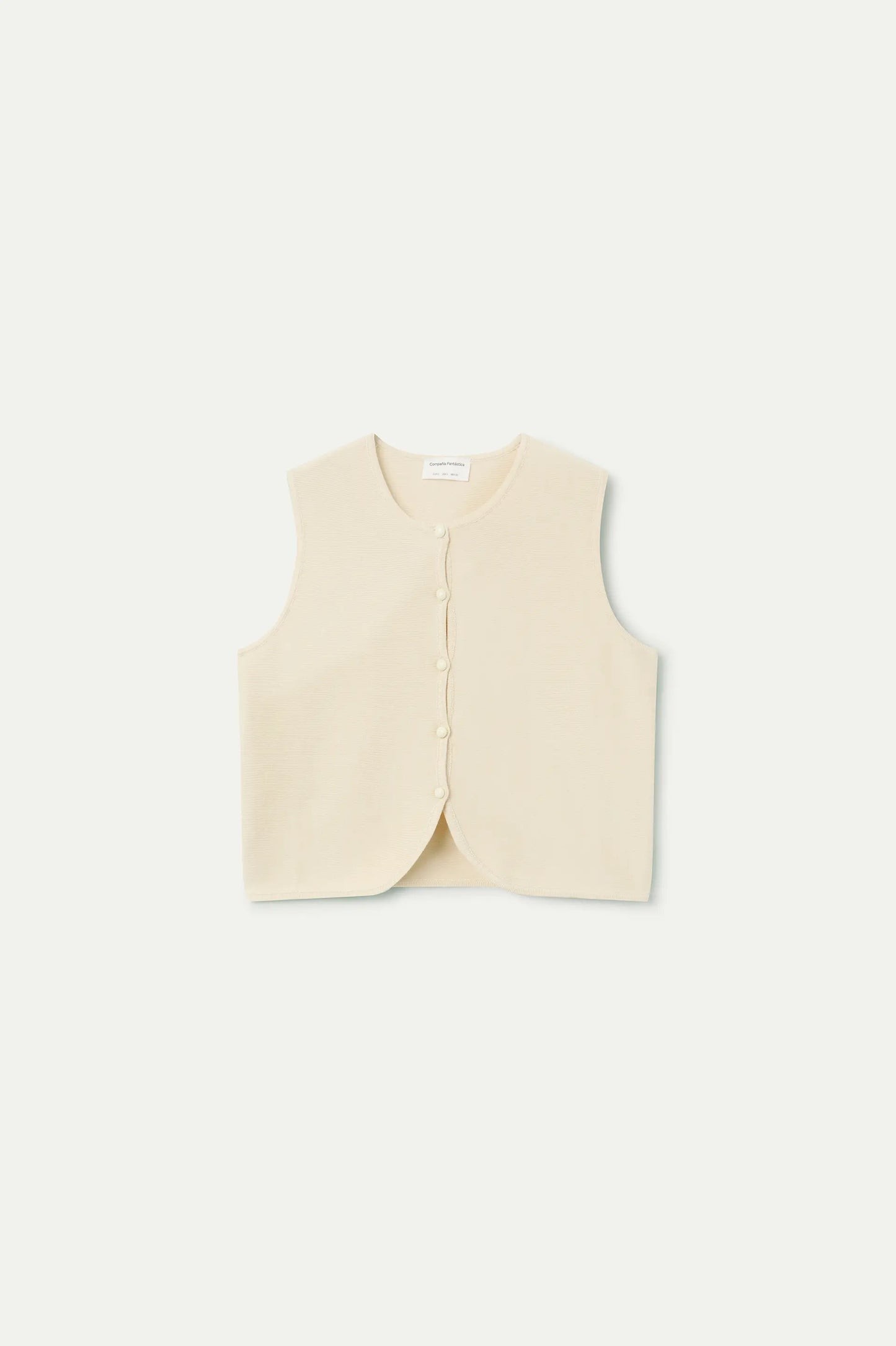 Beige knitted vest top