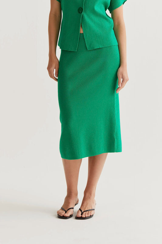 Falda midi punto verde