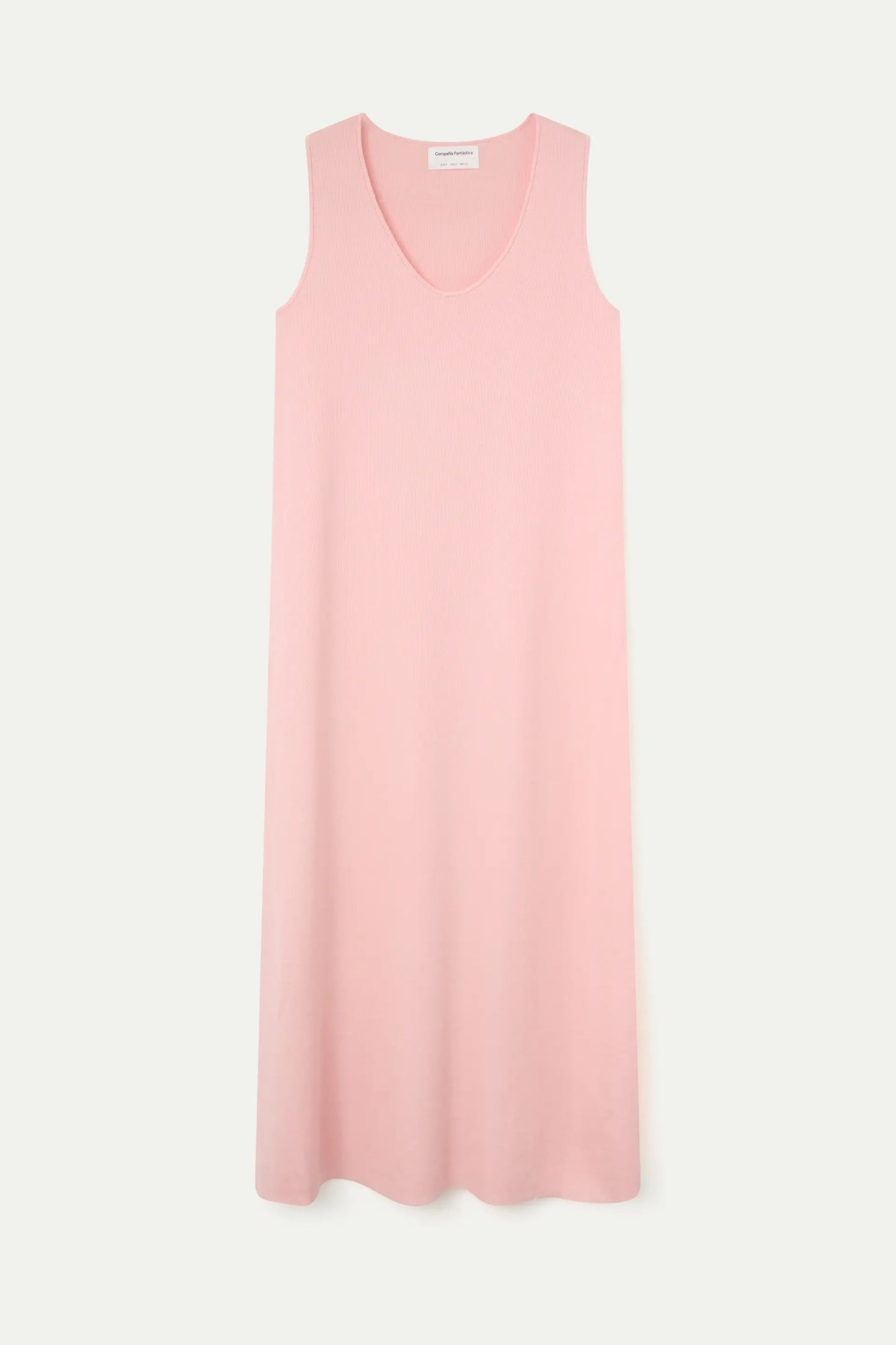 Long pink knit dress