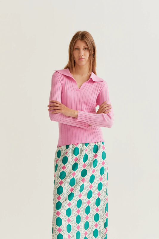 Jersey de punto rosa