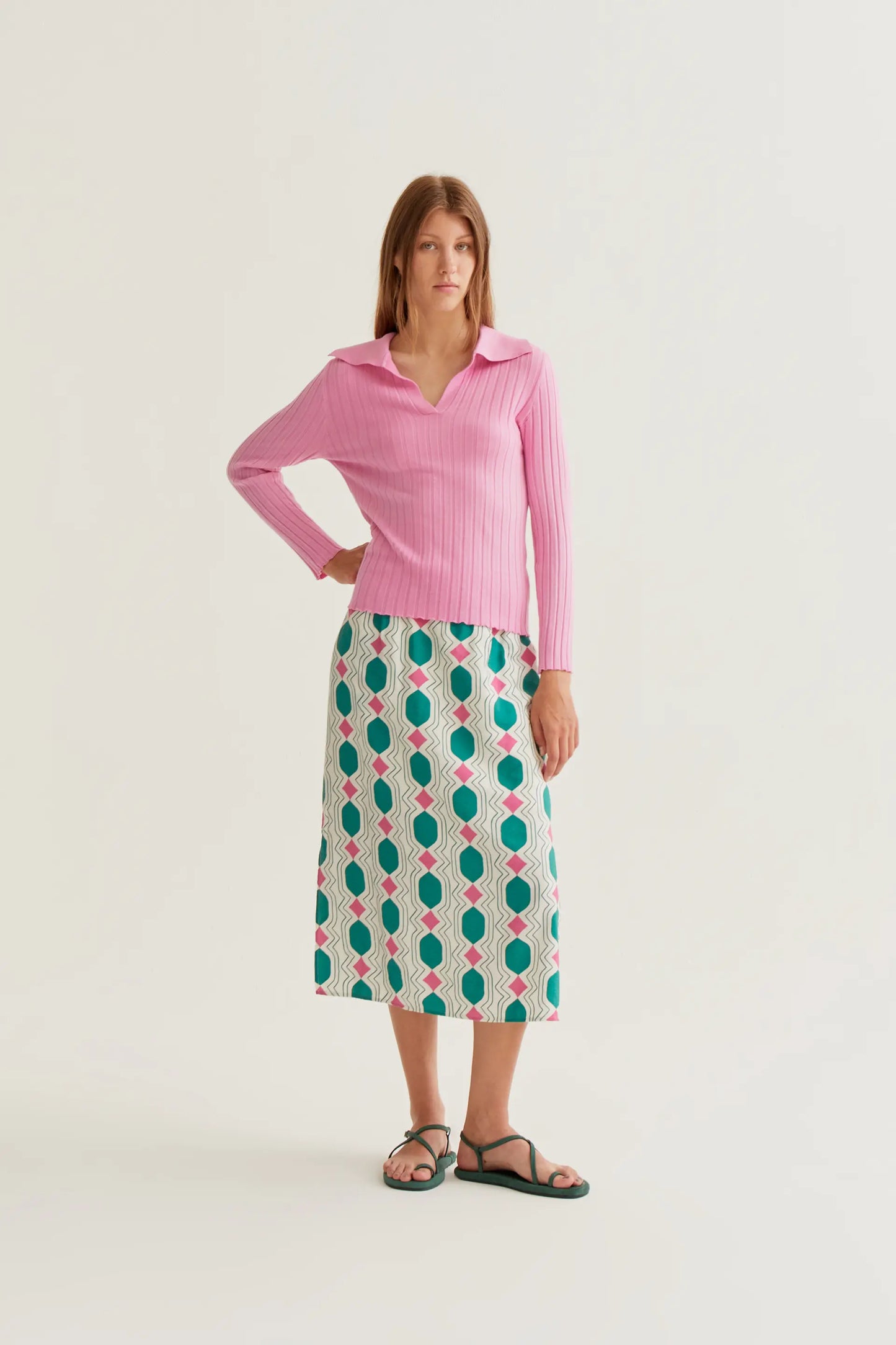 Jersey de punto rosa