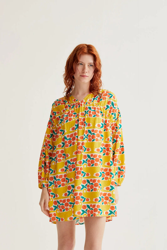 Vestido corto con estampado Citrus