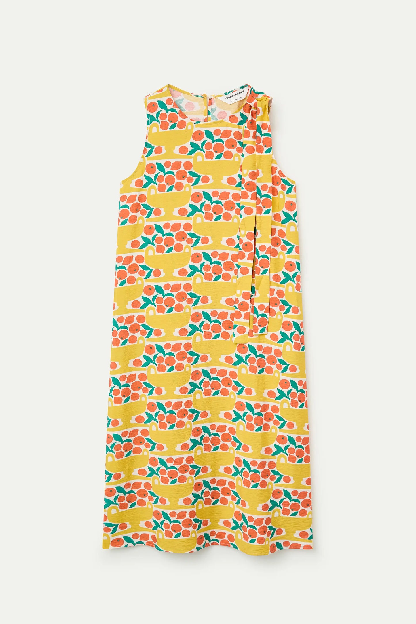 Citrus print midi dress