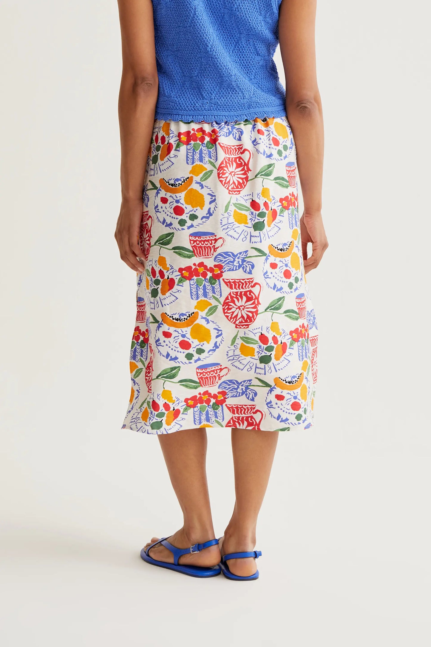 Lush print midi skirt