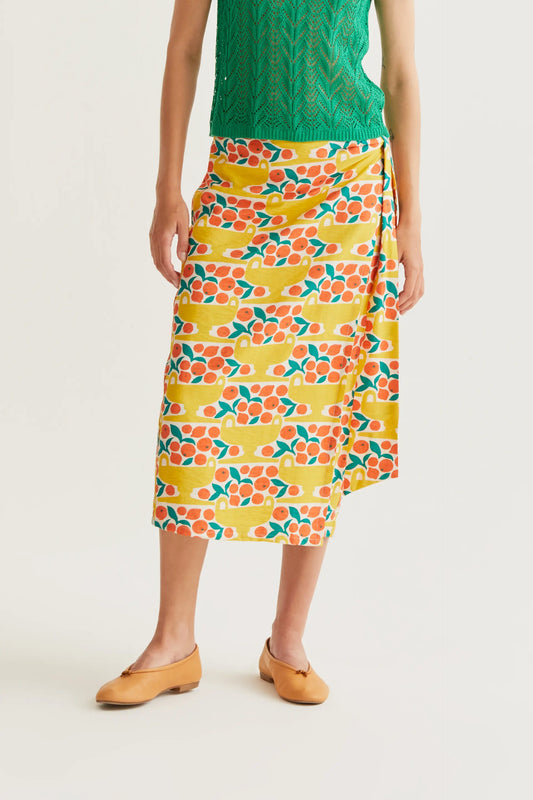 Falda midi con estampado Citrus