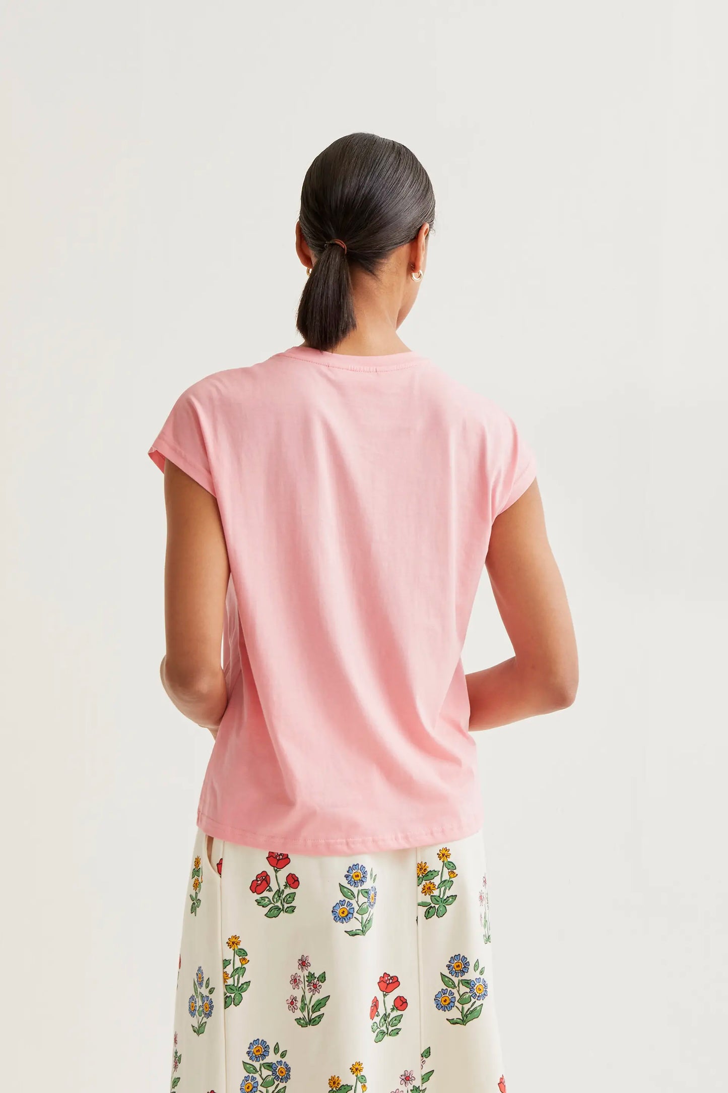 Maglietta basic rosa 100% cotone