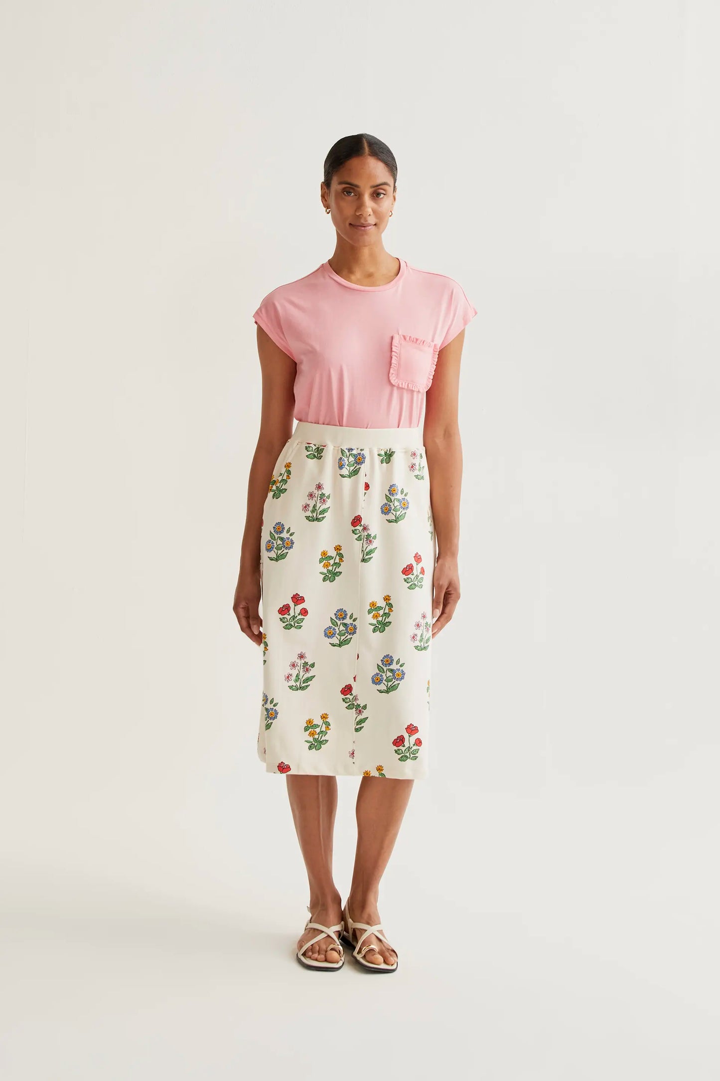 Maglietta basic rosa 100% cotone