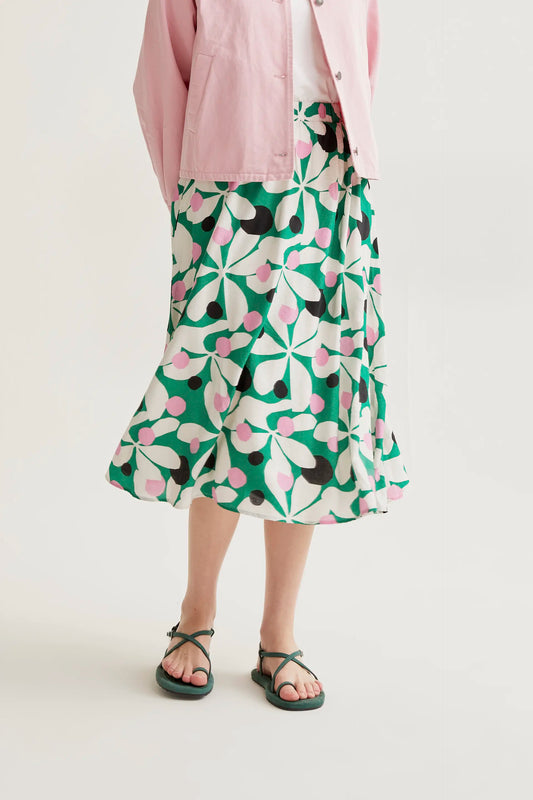 Falda midi con estampado Hosta