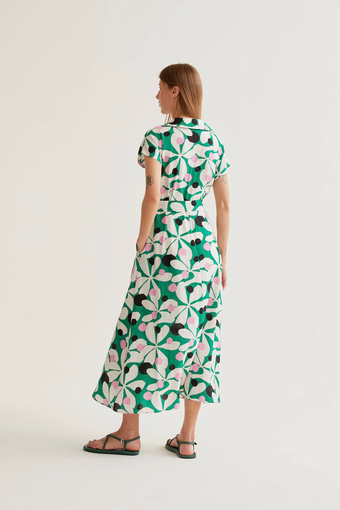 Long dress with Hosta print