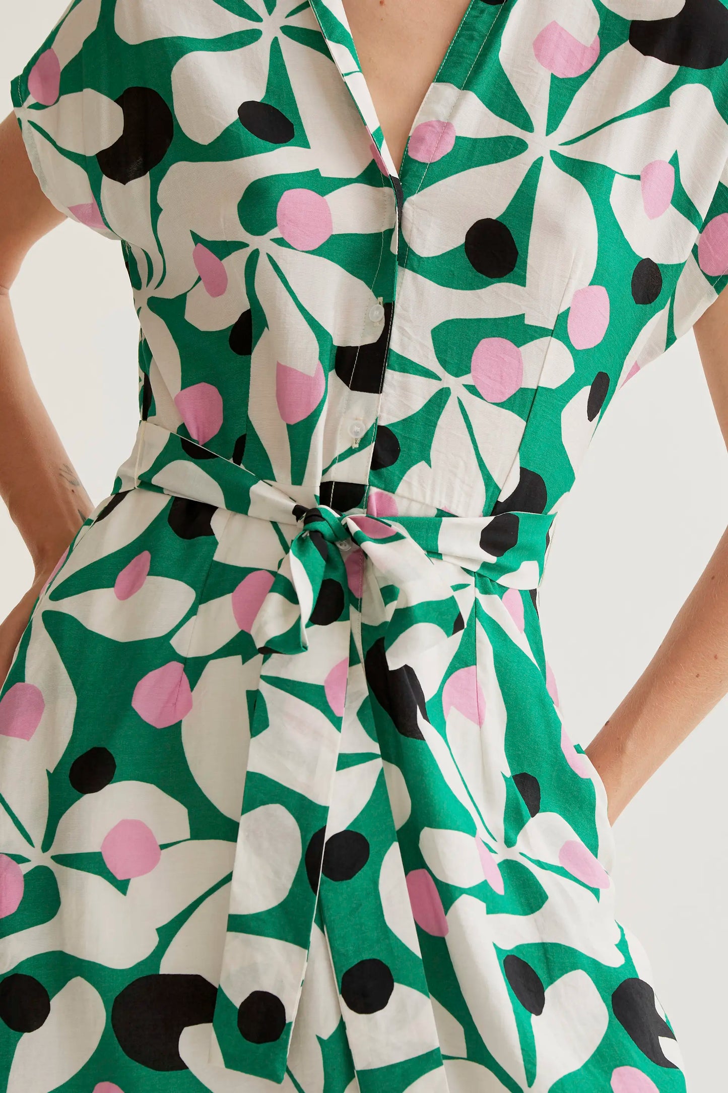 Long dress with Hosta print
