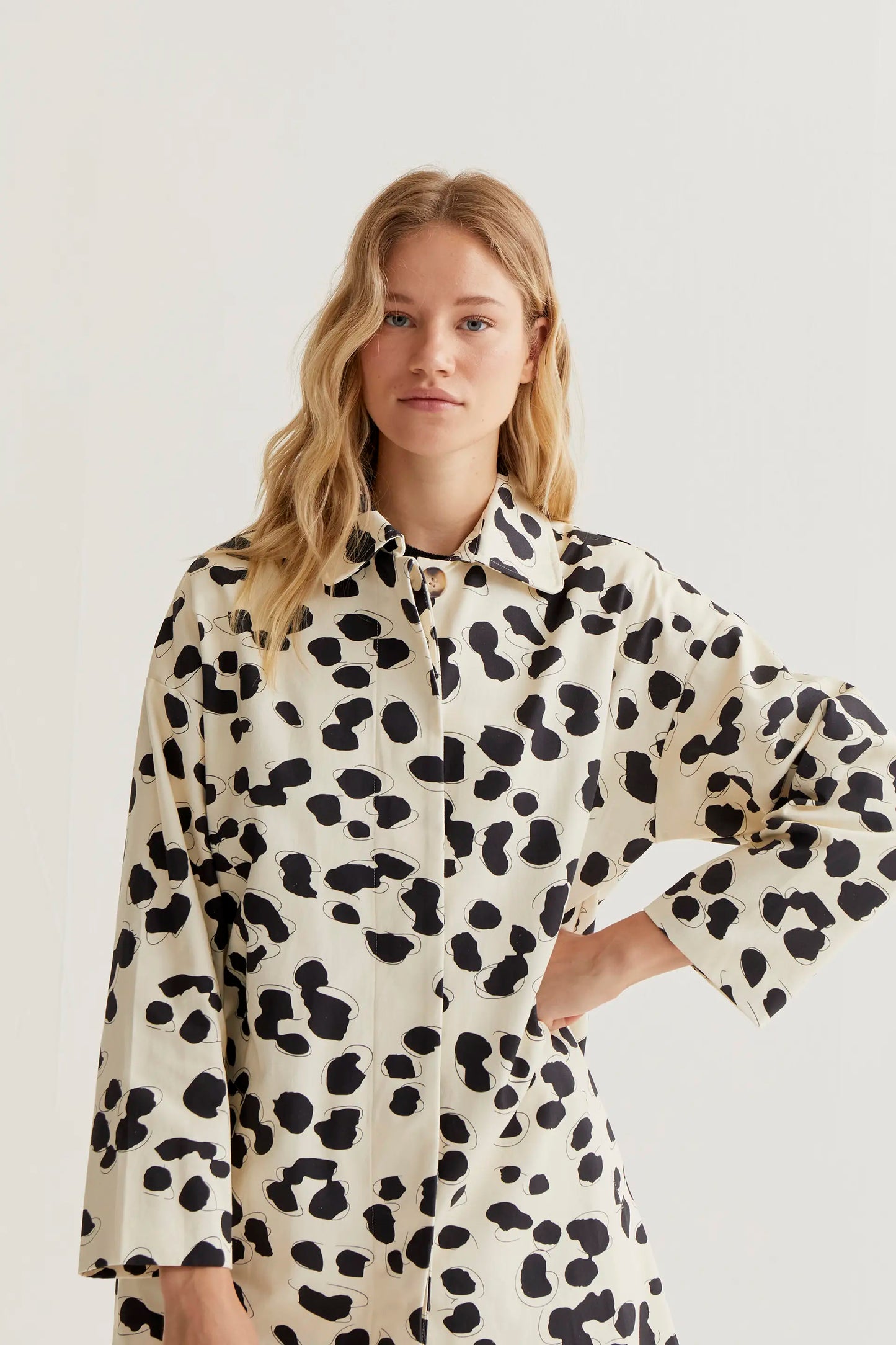 100% cotton gabardine with Dalmatian print