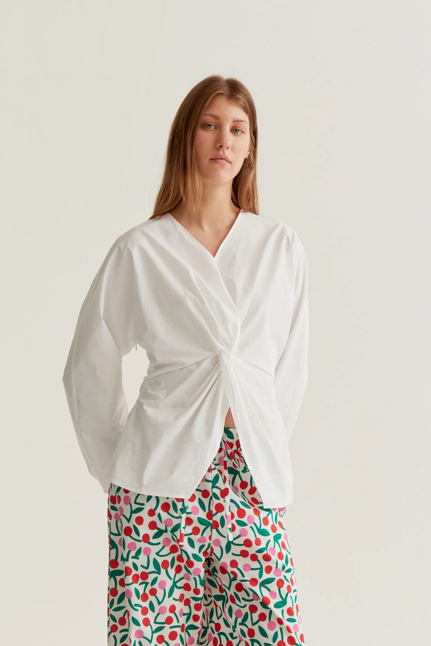 Top drappeggiato bianco