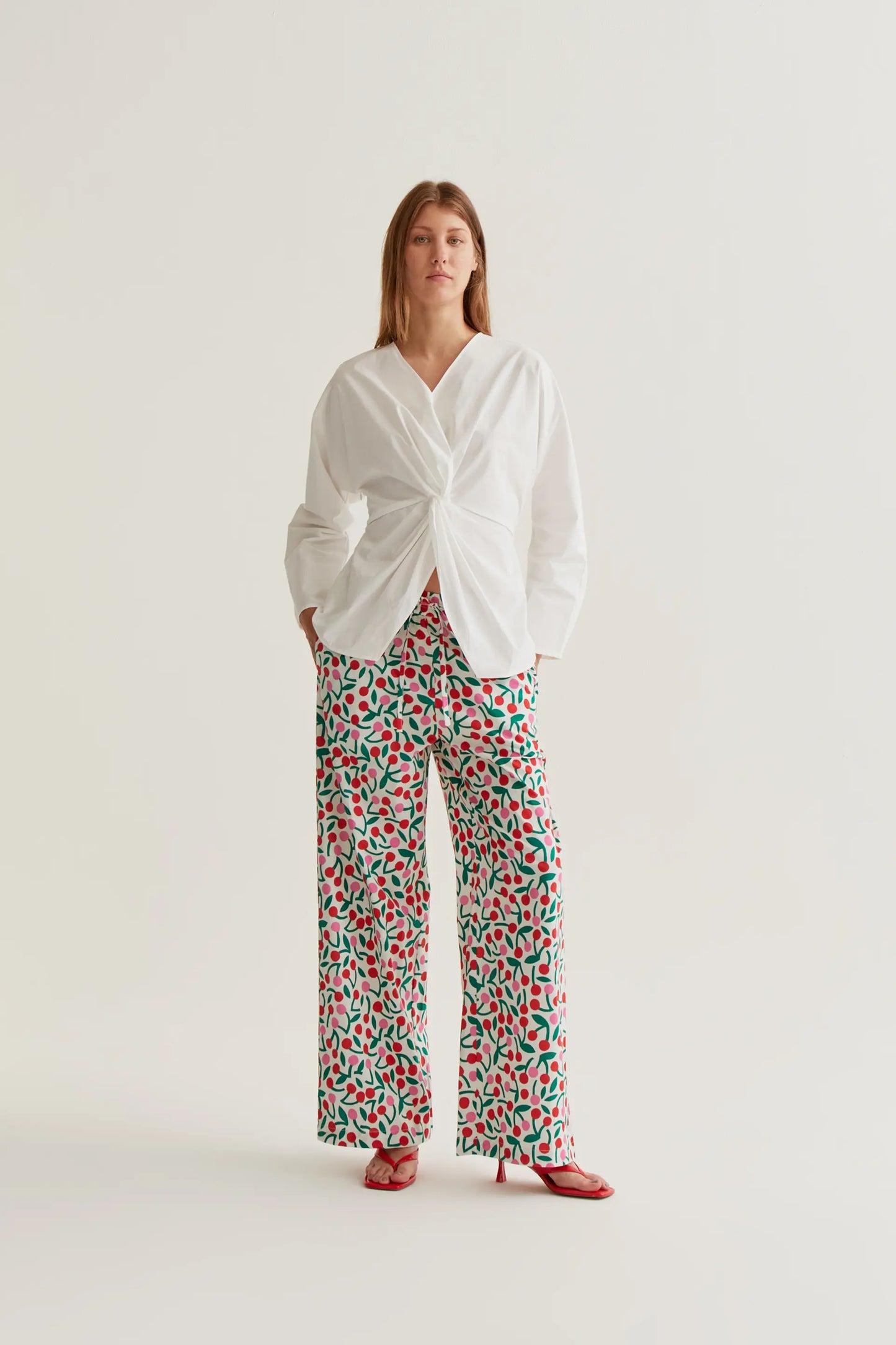 Top drappeggiato bianco