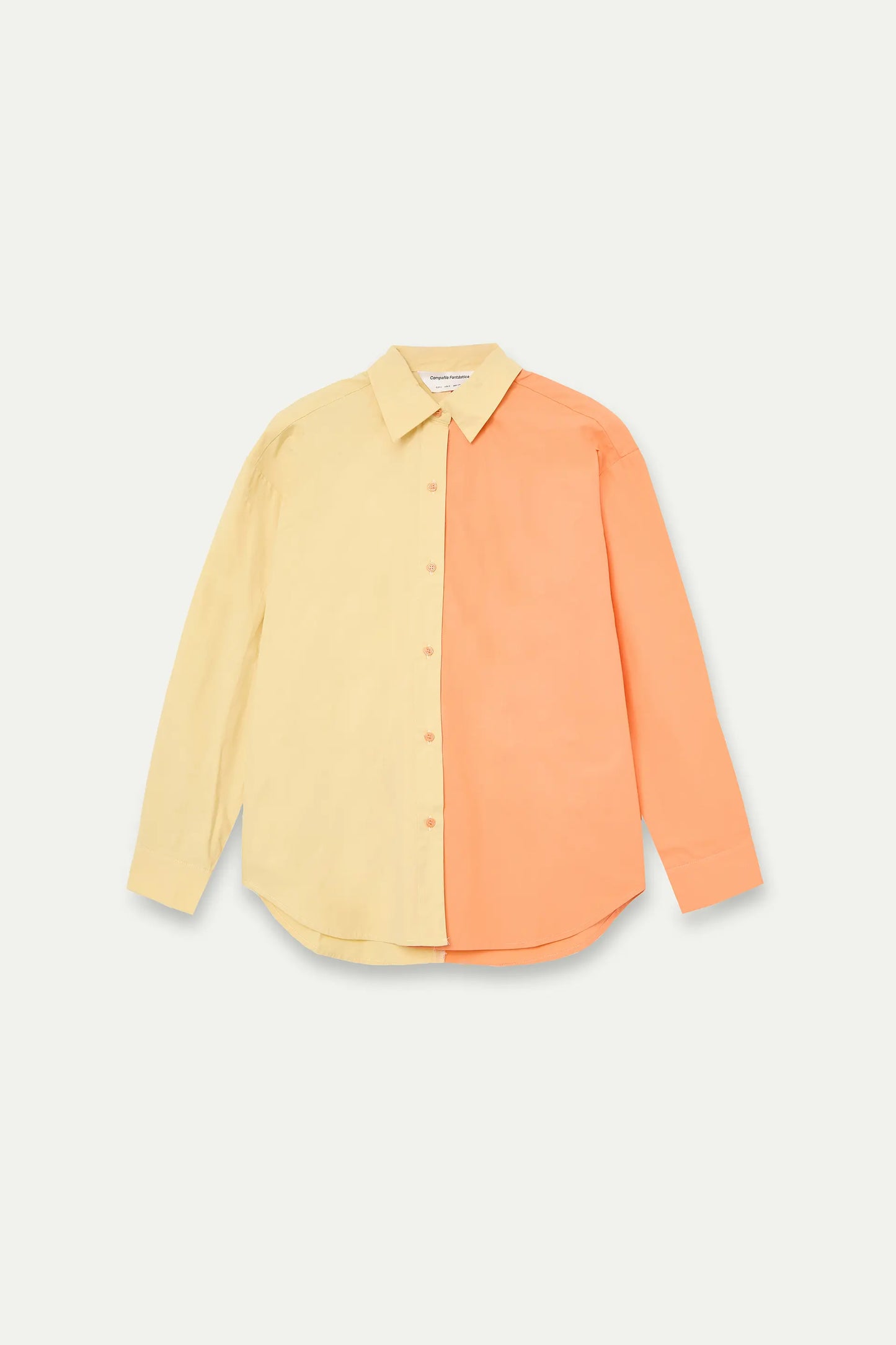 Yellow and orange 100% cotton two-tone shirt