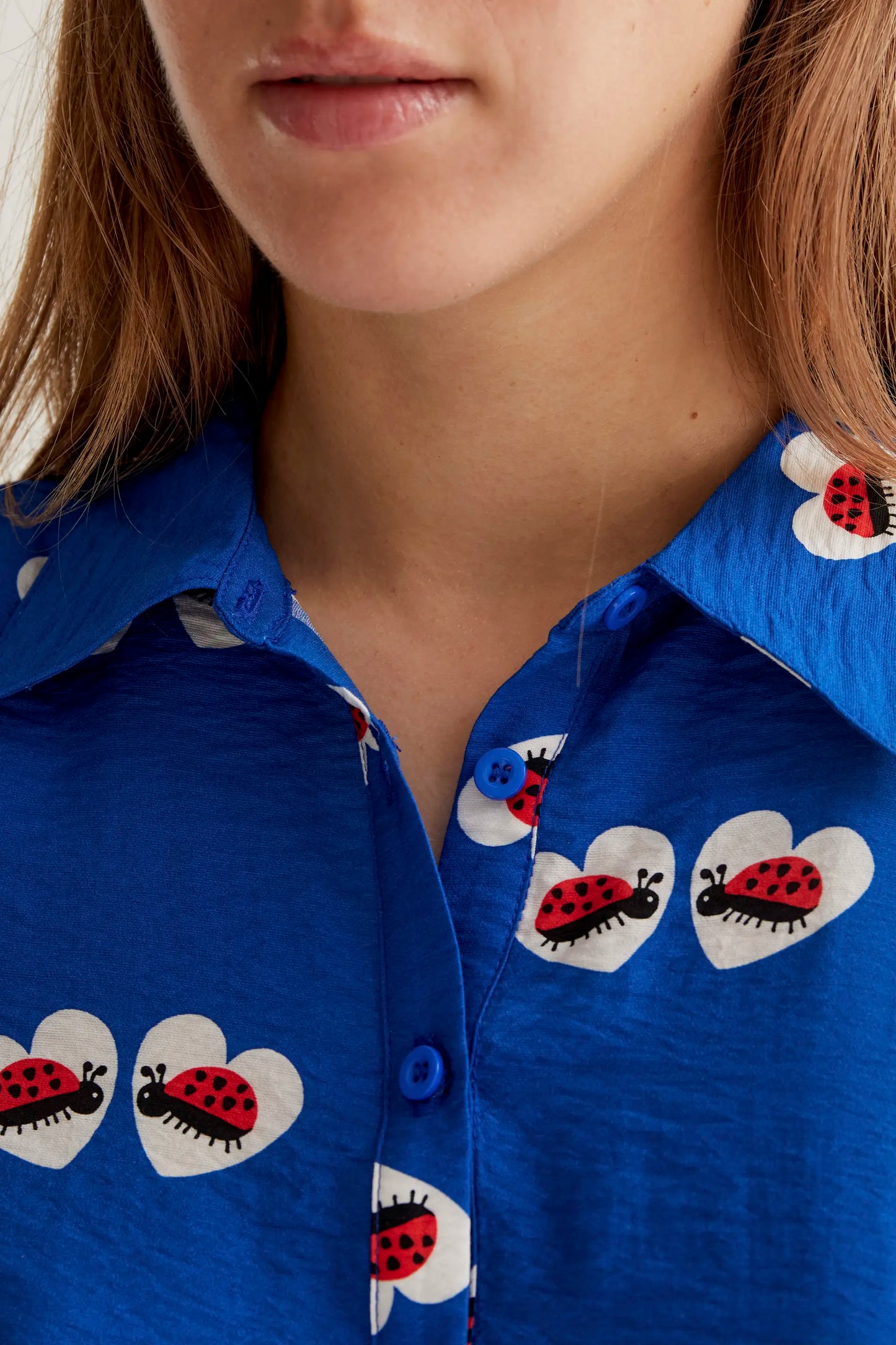 Short dress with ladybug print